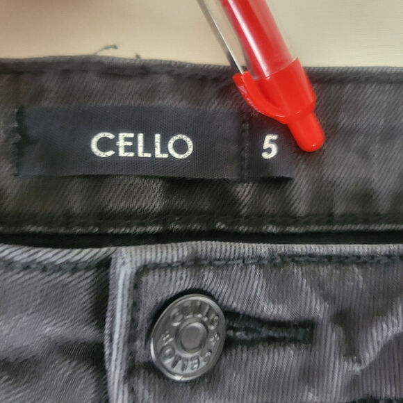 Cello Jeans Juniors 5 Black High Rise Womens Skinny Leg Distressed Denim 28x26.5 - Picture 8 of 16